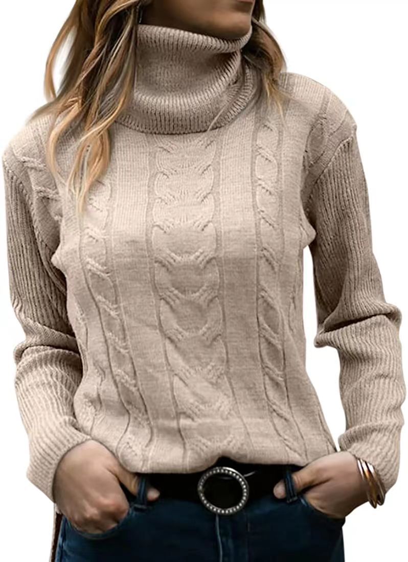 Knitted Turtleneck Long Sleeve Sweater