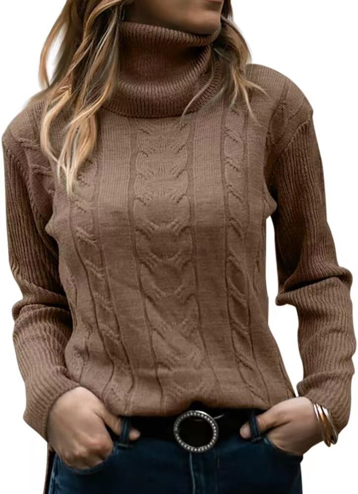 Knitted Turtleneck Long Sleeve Sweater