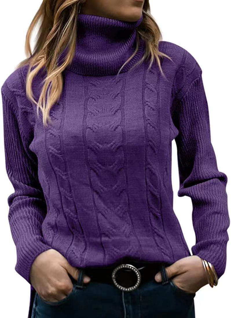 Knitted Turtleneck Long Sleeve Sweater