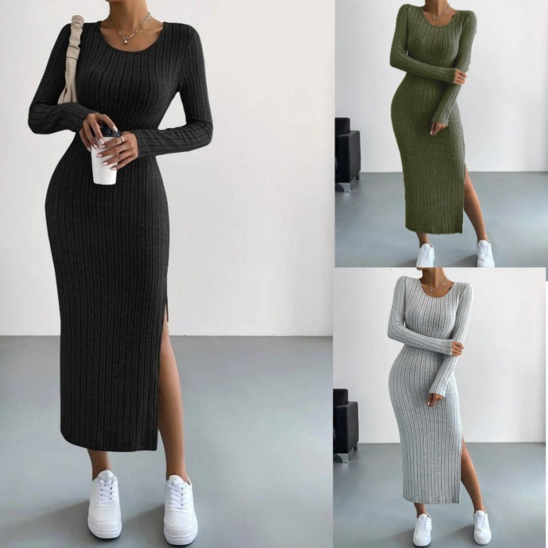 Knitted Long Dress Women's Clothing Autumn Fashion