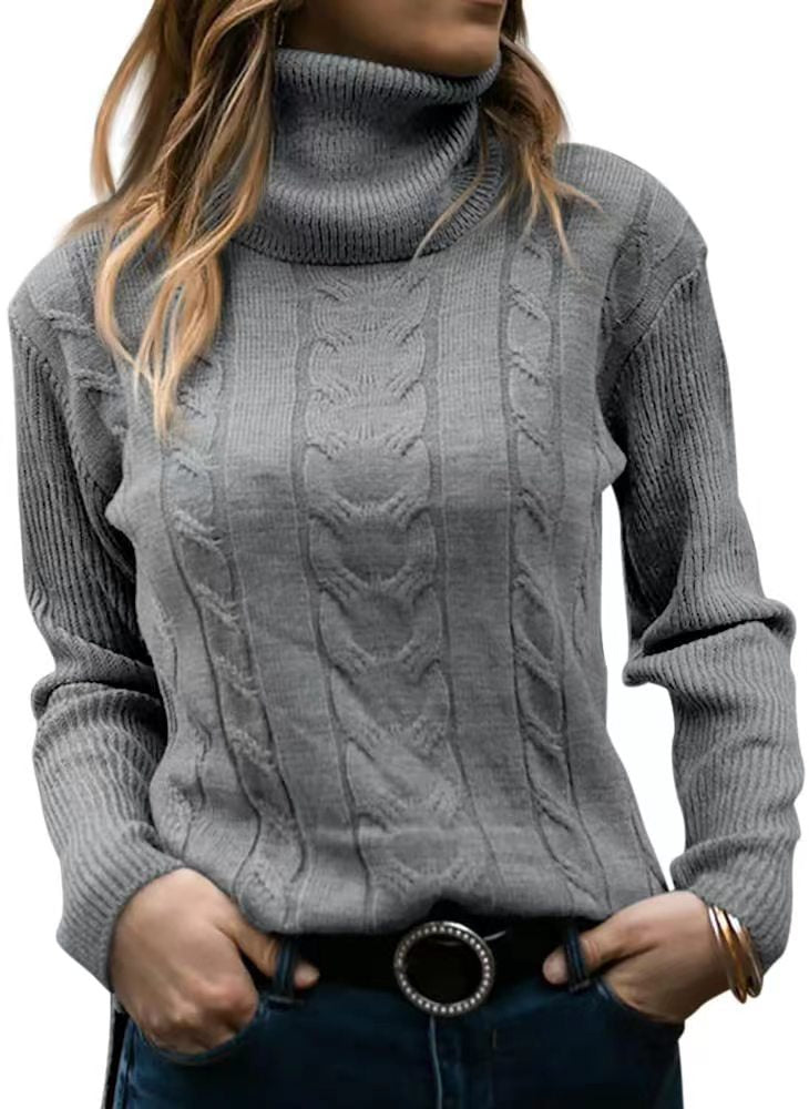 Knitted Turtleneck Long Sleeve Sweater