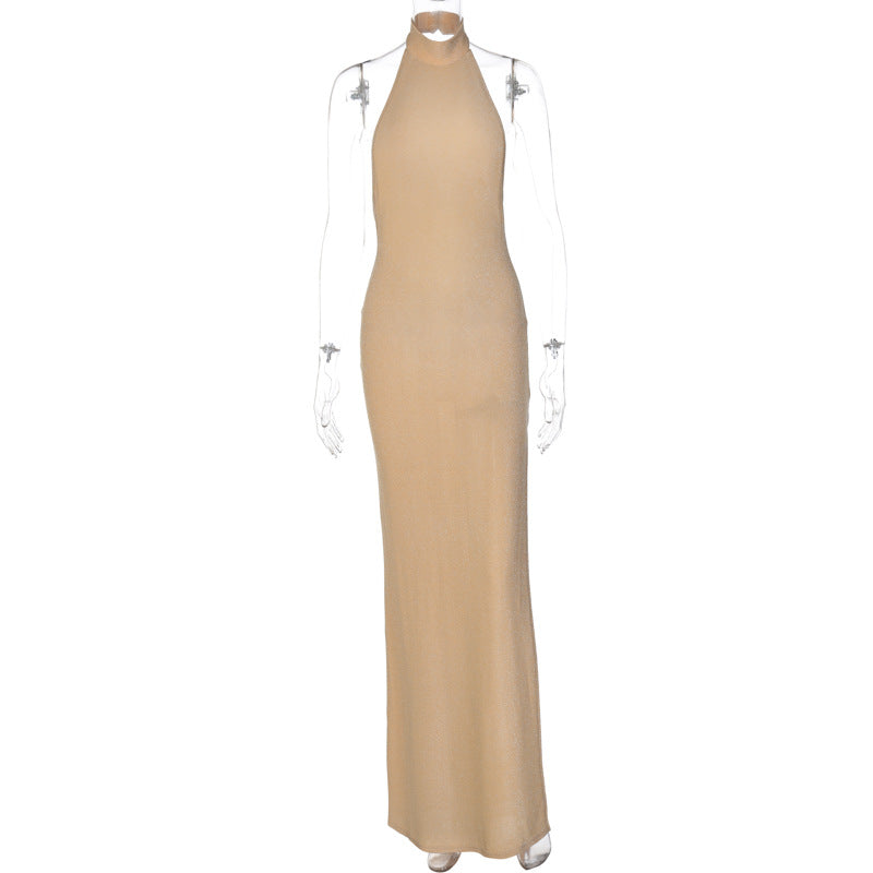 Long Cream Silk Dress