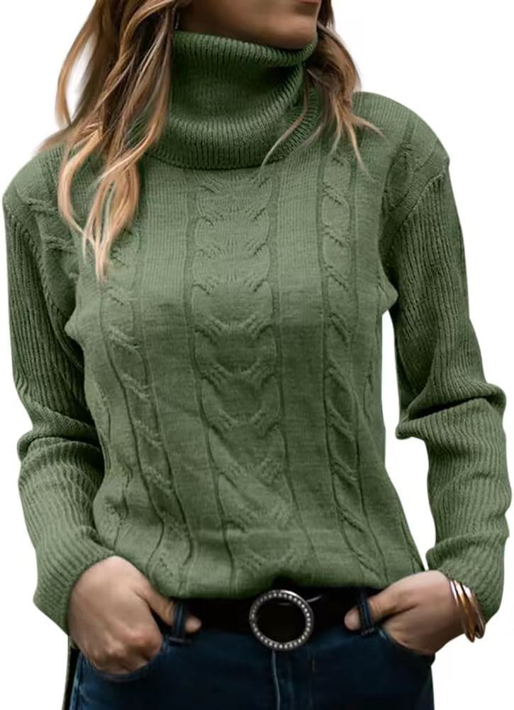 Knitted Turtleneck Long Sleeve Sweater