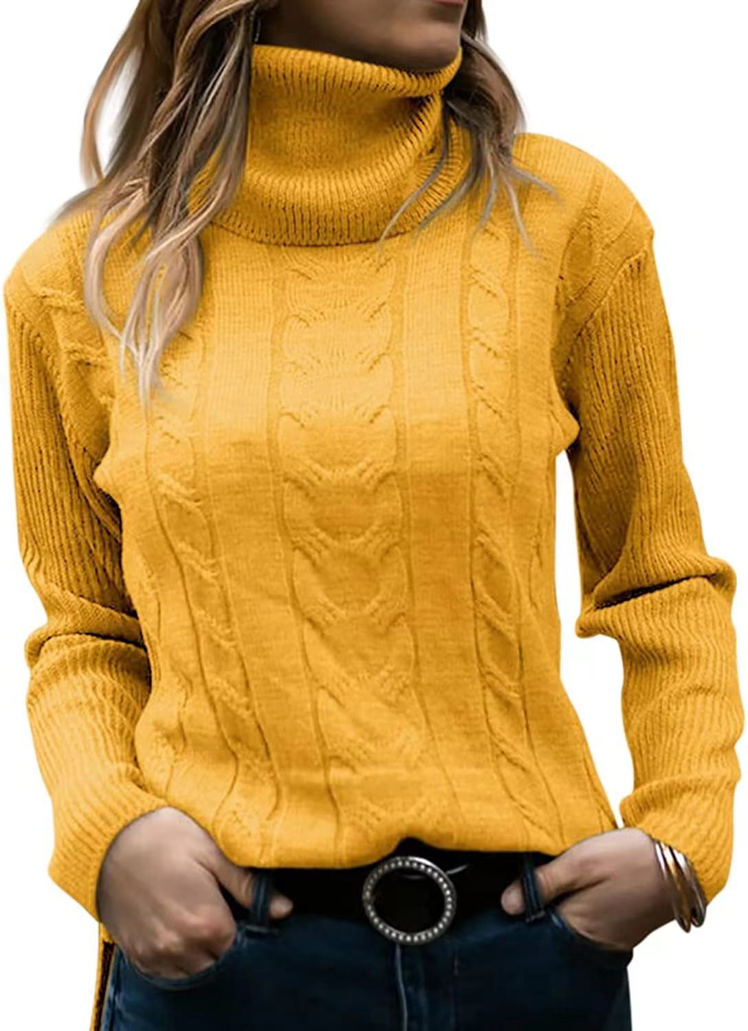 Knitted Turtleneck Long Sleeve Sweater