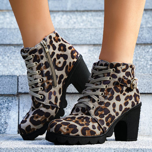 Leopard Print Ankle Boots